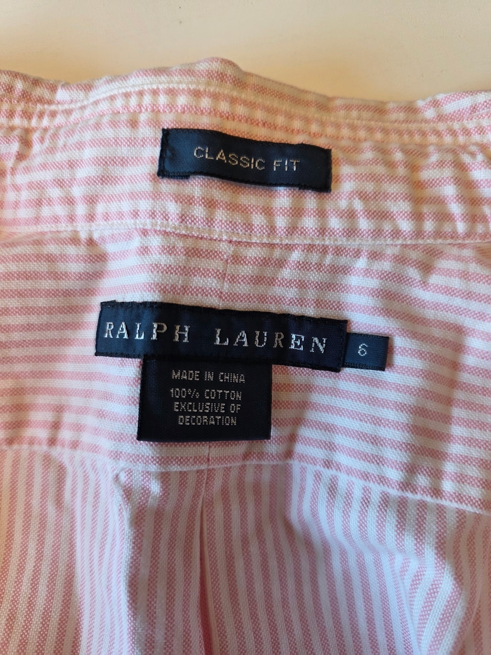 Ralph Lauren Women’s Pink Striped Button-Down Polo ~ Size 6 - Picture 7 of 11